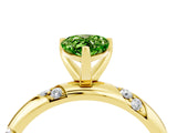 Yellow gold Pear Cut Solitaire Diamond Engagement Ring with Twisted Pave Band and Four-Prong Setting_4