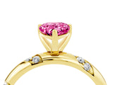 Yellow gold Pear Cut Solitaire Diamond Engagement Ring with Twisted Pave Band and Four-Prong Setting_4