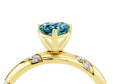 Yellow gold Pear Cut Solitaire Diamond Engagement Ring with Twisted Pave Band and Four-Prong Setting_4