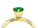 Yellow gold Pear Cut Solitaire Diamond Engagement Ring with Twisted Pave Band and Four-Prong Setting_4