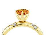 Yellow gold Pear Cut Solitaire Diamond Engagement Ring with Twisted Pave Band and Four-Prong Setting_4