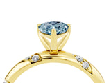 Yellow gold Pear Cut Solitaire Diamond Engagement Ring with Twisted Pave Band and Four-Prong Setting_4