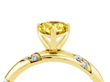 Yellow gold Pear Cut Solitaire Diamond Engagement Ring with Twisted Pave Band and Four-Prong Setting_4