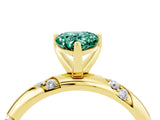 Yellow gold Pear Cut Solitaire Diamond Engagement Ring with Twisted Pave Band and Four-Prong Setting_4