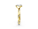 Yellow gold Pear Cut Solitaire Diamond Engagement Ring with Twisted Pave Band and Four-Prong Setting_5