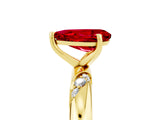 Yellow gold Pear Cut Solitaire Diamond Engagement Ring with Twisted Pave Band and Four-Prong Setting_5