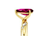 Yellow gold Pear Cut Solitaire Diamond Engagement Ring with Twisted Pave Band and Four-Prong Setting_5