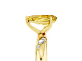 Yellow gold Pear Cut Solitaire Diamond Engagement Ring with Twisted Pave Band and Four-Prong Setting_5