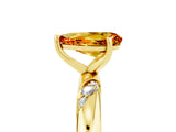 Yellow gold Pear Cut Solitaire Diamond Engagement Ring with Twisted Pave Band and Four-Prong Setting_5