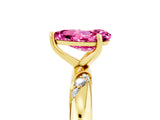 Yellow gold Pear Cut Solitaire Diamond Engagement Ring with Twisted Pave Band and Four-Prong Setting_5