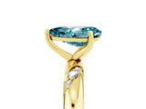 Yellow gold Pear Cut Solitaire Diamond Engagement Ring with Twisted Pave Band and Four-Prong Setting_5