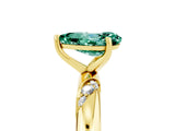 Yellow gold Pear Cut Solitaire Diamond Engagement Ring with Twisted Pave Band and Four-Prong Setting_5