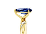 Yellow gold Pear Cut Solitaire Diamond Engagement Ring with Twisted Pave Band and Four-Prong Setting_5