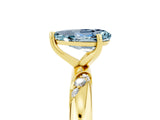 Yellow gold Pear Cut Solitaire Diamond Engagement Ring with Twisted Pave Band and Four-Prong Setting_5