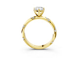 Yellow gold Pear Cut Solitaire Diamond Engagement Ring with Twisted Pave Band and Four-Prong Setting_6