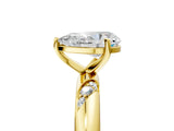 Yellow gold Pear Cut Solitaire Diamond Engagement Ring with Twisted Pave Band and Four-Prong Setting_8