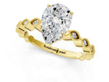 Yellow gold Pear Cut Solitaire Diamond Ring with Infinity Twist Band and Four-Prong Setting_10