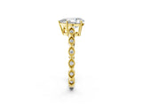 Yellow gold Pear Cut Solitaire Diamond Ring with Infinity Twist Band and Four-Prong Setting_11