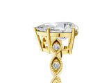 Yellow gold Pear Cut Solitaire Diamond Ring with Infinity Twist Band and Four-Prong Setting_14