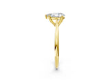 Yellow gold Pear Cut Solitaire Diamond Ring with Six-Prong Setting and Classic Band_5