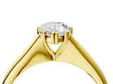 Yellow gold Pear Cut Solitaire Diamond Ring with Six-Prong Setting and Classic Band_7