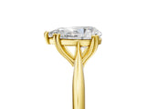 Yellow gold Pear Cut Solitaire Diamond Ring with Six-Prong Setting and Classic Band_8