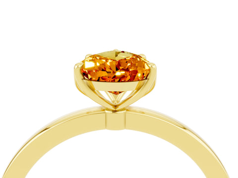 Yellow gold Pear Cut Solitaire Diamond Ring with Thin Band and Four-Prong Setting_4