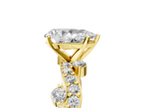 Yellow gold Pear Cut Solitaire Diamond Twisted Band with Pave Setting_46