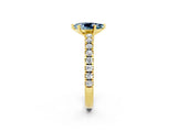 Yellow gold Pear Cut Solitaire Diamond with Pavé Band and Four-Prong Setting_2
