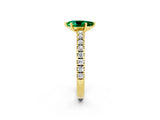 Yellow gold Pear Cut Solitaire Diamond with Pavé Band and Four-Prong Setting_2