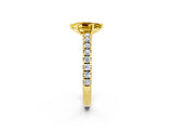 Yellow gold Pear Cut Solitaire Diamond with Pavé Band and Four-Prong Setting_2