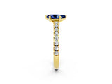Yellow gold Pear Cut Solitaire Diamond with Pavé Band and Four-Prong Setting_2