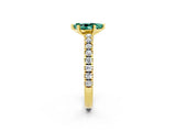 Yellow gold Pear Cut Solitaire Diamond with Pavé Band and Four-Prong Setting_2