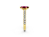 Yellow gold Pear Cut Solitaire Diamond with Pavé Band and Four-Prong Setting_2