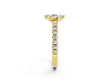 Yellow gold Pear Cut Solitaire Diamond with Pavé Band and Four-Prong Setting_2