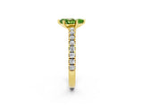 Yellow gold Pear Cut Solitaire Diamond with Pavé Band and Four-Prong Setting_2