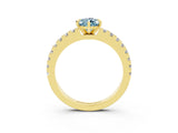 Yellow gold Pear Cut Solitaire Diamond with Pavé Band and Four-Prong Setting_3