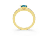 Yellow gold Pear Cut Solitaire Diamond with Pavé Band and Four-Prong Setting_3
