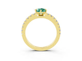 Yellow gold Pear Cut Solitaire Diamond with Pavé Band and Four-Prong Setting_3