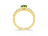 Yellow gold Pear Cut Solitaire Diamond with Pavé Band and Four-Prong Setting_3