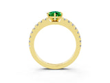 Yellow gold Pear Cut Solitaire Diamond with Pavé Band and Four-Prong Setting_3