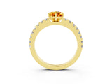 Yellow gold Pear Cut Solitaire Diamond with Pavé Band and Four-Prong Setting_3