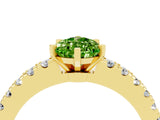 Yellow gold Pear Cut Solitaire Diamond with Pavé Band and Four-Prong Setting_4