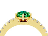 Yellow gold Pear Cut Solitaire Diamond with Pavé Band and Four-Prong Setting_4
