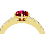 Yellow gold Pear Cut Solitaire Diamond with Pavé Band and Four-Prong Setting_4