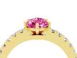 Yellow gold Pear Cut Solitaire Diamond with Pavé Band and Four-Prong Setting_4
