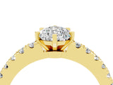 Yellow gold Pear Cut Solitaire Diamond with Pavé Band and Four-Prong Setting_4