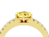 Yellow gold Pear Cut Solitaire Diamond with Pavé Band and Four-Prong Setting_4