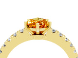 Yellow gold Pear Cut Solitaire Diamond with Pavé Band and Four-Prong Setting_4