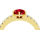 Yellow gold Pear Cut Solitaire Diamond with Pavé Band and Four-Prong Setting_4